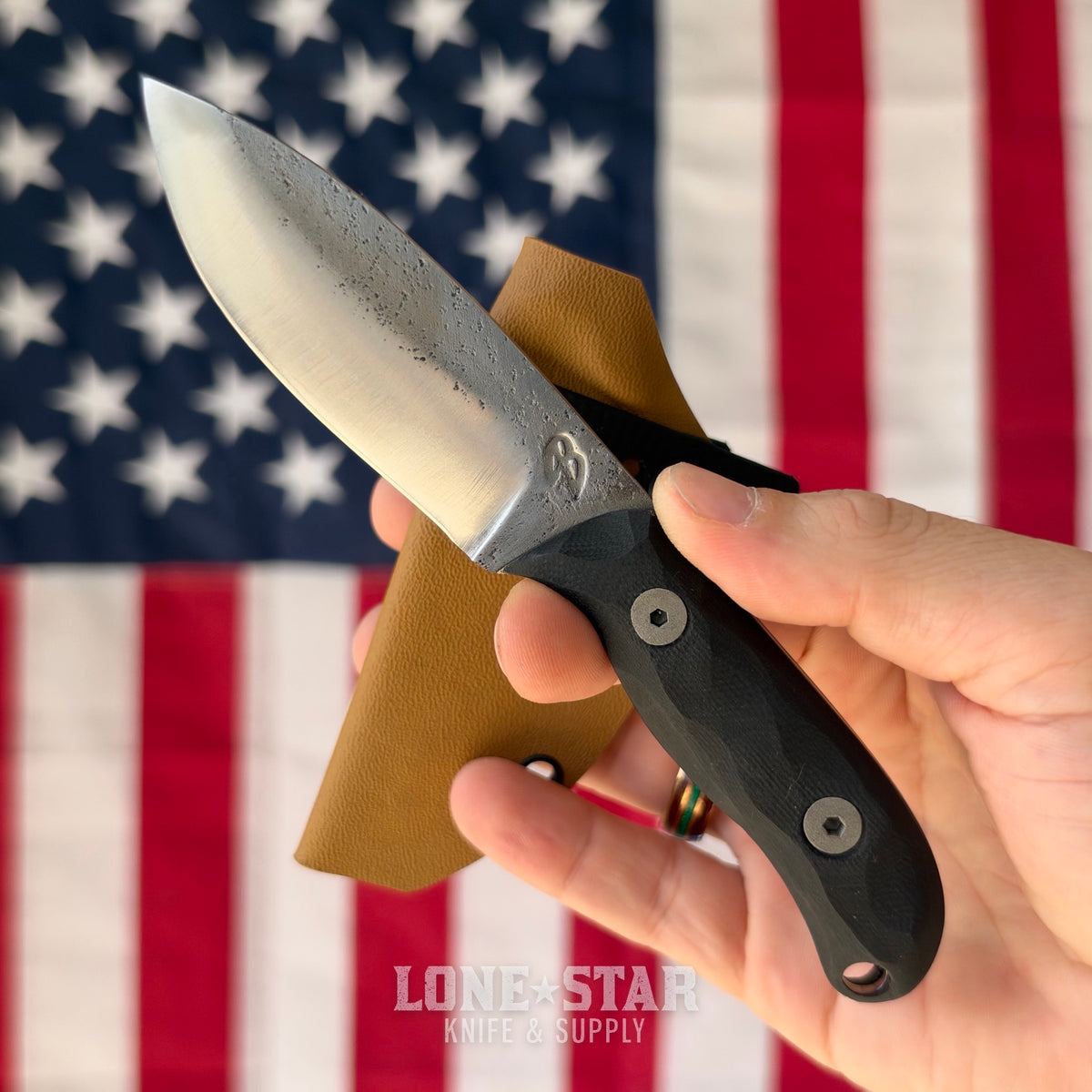 4B Outdoors Mini Apache 3.1" Fixed Blade, Reclaimed Sawmill Blade Steel, Modified Spear Point, Kydex Scout Carry Sheath, Forged in Fire Champion, Made in USA