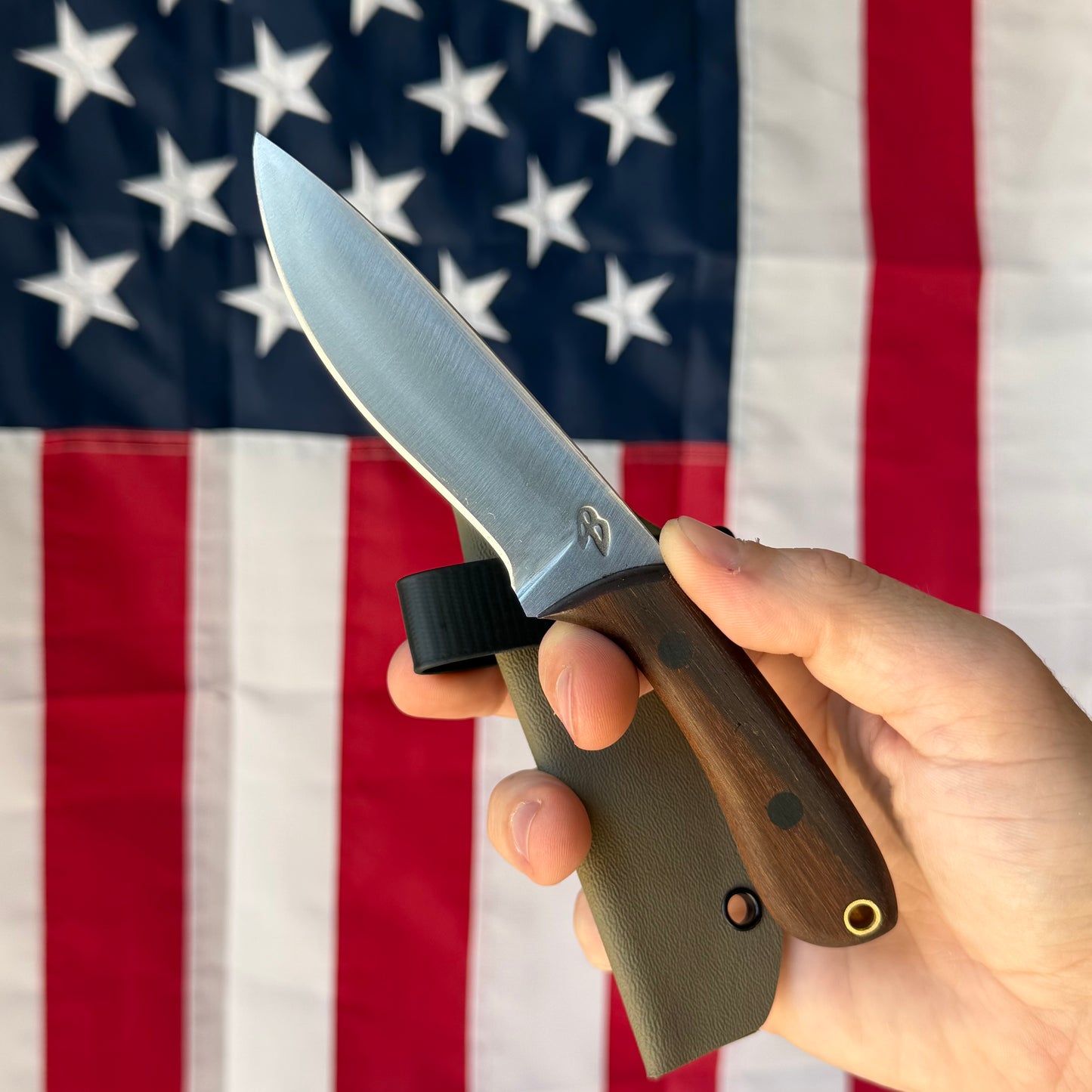 4B Outdoors Mini Bush Knife 3.5" Fixed Blade – 1095 High Carbon, Recurve Convex Grind, Kydex Scout Carry Sheath – Forged in Fire Champion – Made in USA