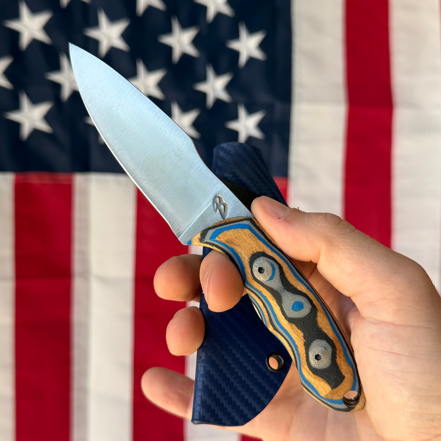 4B Outdoors Mini Ridgeback 3.25" Fixed Blade – 1095 High Carbon, Modified Harpoon, Kydex Scout Carry Sheath – Forged in Fire Champion – Made in USA