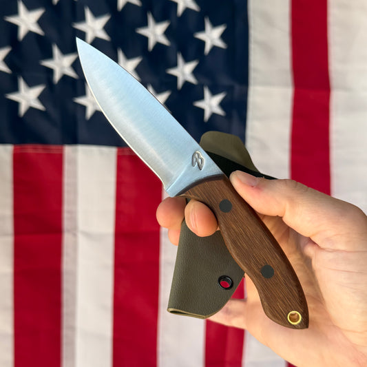 4B Outdoors Mini Snake River 3.5" Fixed Blade – 1095 High Carbon, Convex Grind, Kydex Sheath – Forged in Fire Champion – Made in USA