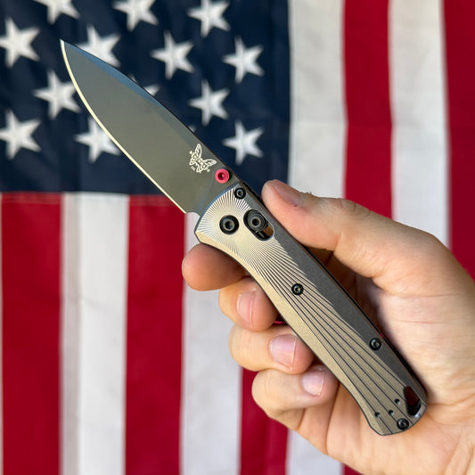 The Back Door: Benchmade Bugout 535BK-4 3.24" AXIS Lock – M390, Grey Aluminum, Black Cerakote – Like New in Box – Made in USA