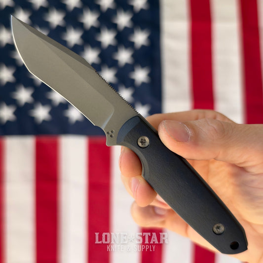 North Edge Tools Raven 3" Fixed Blade, MagnaCut Recurve, Blue Canyon Richlite Scales, Bead Blast, Blade Show Debut, Made in USA (NET-RAVEN-BLUECANYON-BB)
