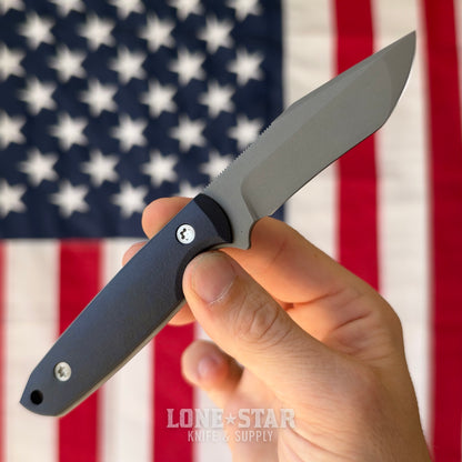 North Edge Tools Raven 3" Fixed Blade, MagnaCut Recurve, Blue Canyon Richlite Scales, Bead Blast, Blade Show Debut, Made in USA (NET-RAVEN-BLUECANYON-BB)