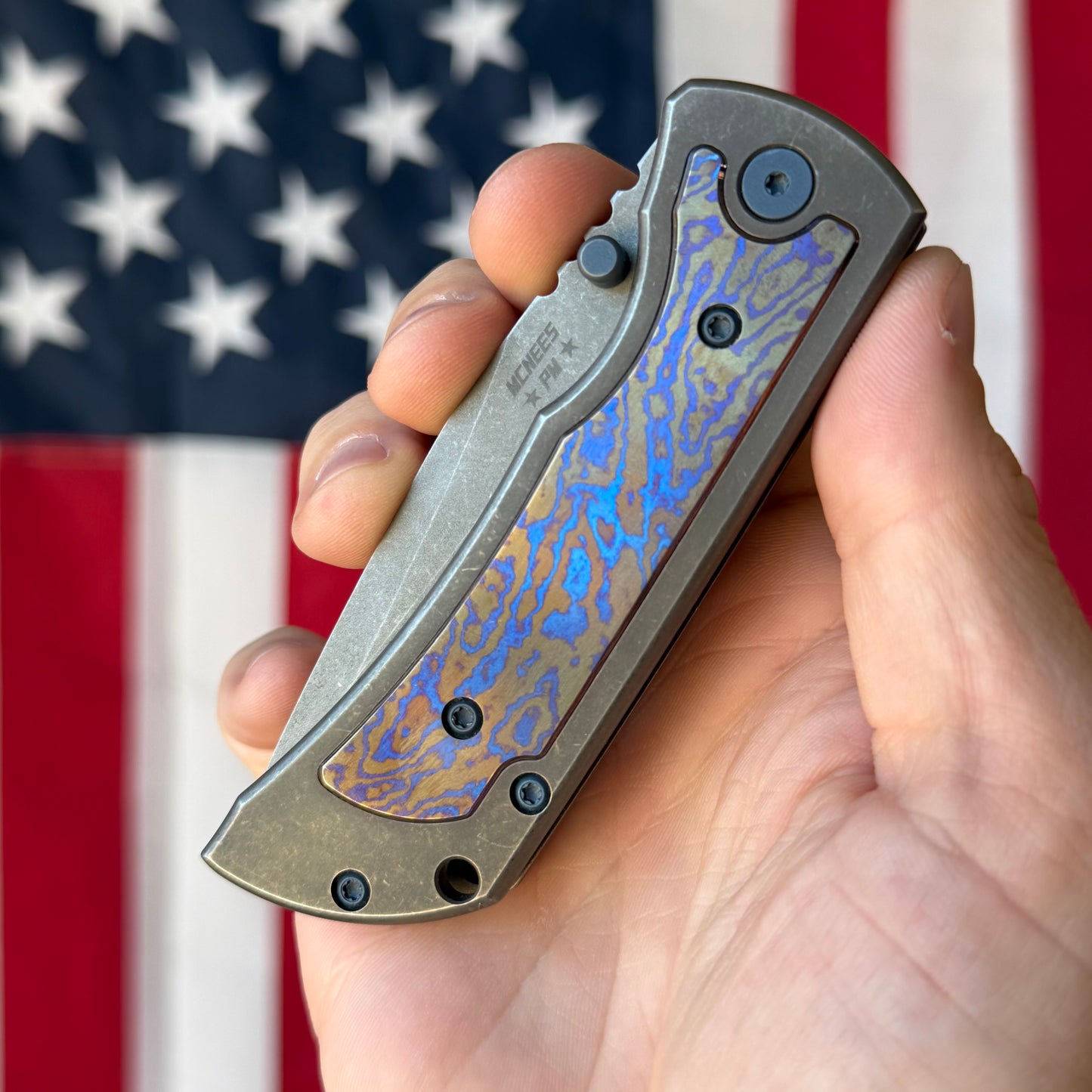 The Back Door: Used – McNees PM MAC2 3.5" Folder, MagnaCut, Timascus Inlay, Frame Lock – Made in USA