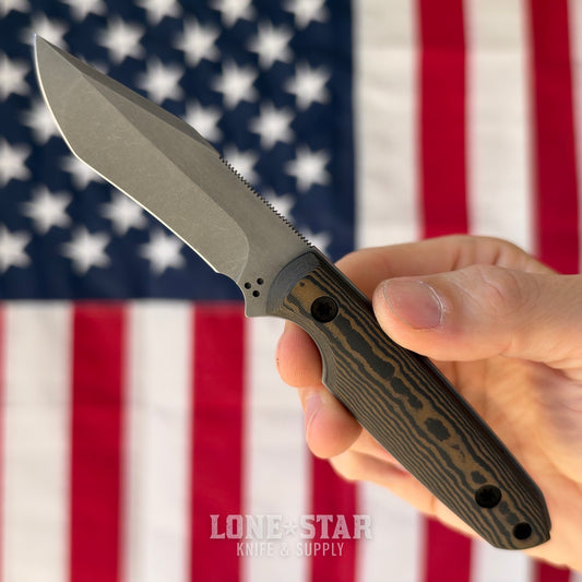North Edge Tools Raven 3" Fixed Blade, MagnaCut Recurve, Ravina Richlite Scales, Acid Wash, Blade Show Debut, Made in USA (NET-RAVEN-RAVINA-AW)