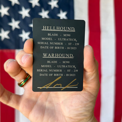 The Back Door: Microtech Ultratech Stormtrooper Set – Hellhound Tanto & Warhound, M390, Serial #239, Metal COA – Made in USA (119-1SETSTDS)