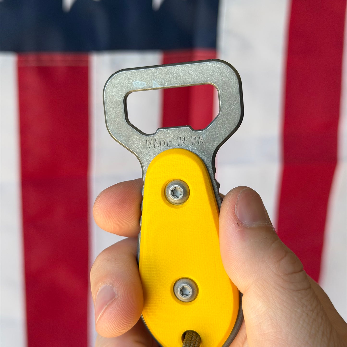 OEG EDCxLSKS TBD 3.88" Titanium EDC Tool – Texas Yellow G10, 6AL4V Titanium – Lone Star Exclusive – Made in USA