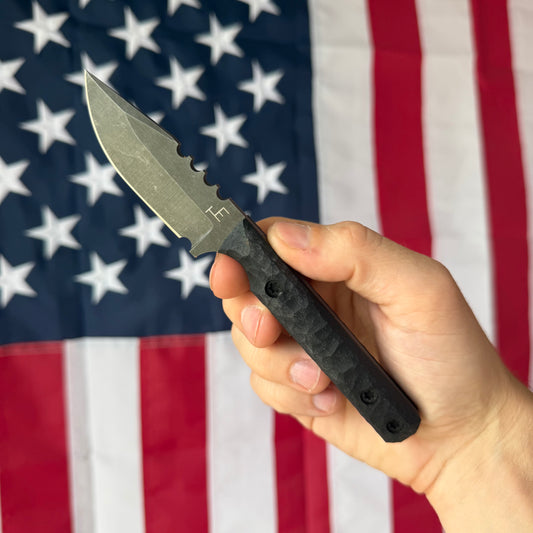 Townsend Knife Co. MC 2.5" Fixed Blade – CPM MagnaCut Acid Washed, Handmade Leather Sheath – Made in USA