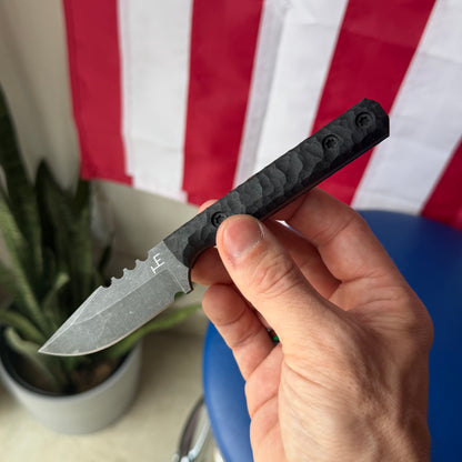 Townsend Knife Co. MC 2.5" Fixed Blade – CPM MagnaCut Acid Washed, Handmade Leather Sheath – Made in USA