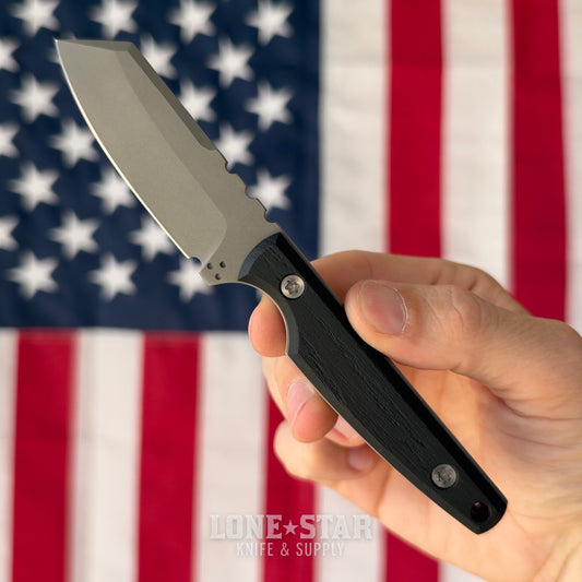North Edge Tools Nomad 3" Sheepsfoot Fixed Blade, Nitro-V, Bog Oak Scales, Bead Blast, Made in USA (NET-NOMAD-BOGOAK-NITROV)