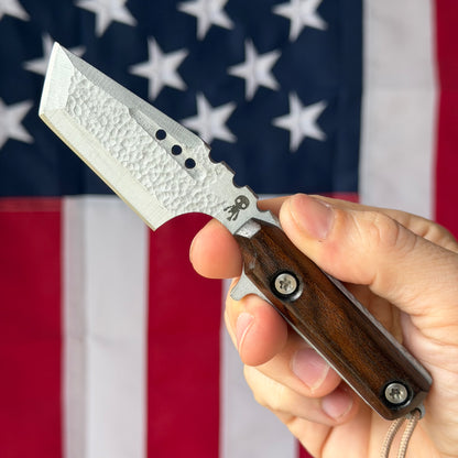 Severed Metal Works Zealot Fixed Blade – 2.5” Tanto Blade, 80CrV2 Steel, Micarta Scales – Made in USA
