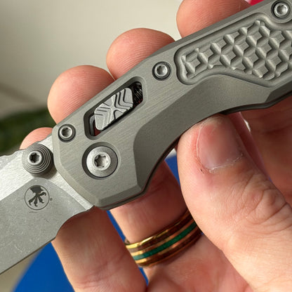 Microtech MSI Mini RAM-Lok 3.15" – Natural Clear Frag Aluminum, M390MK Apocalyptic – Made in USA (210M-10APFRNC)