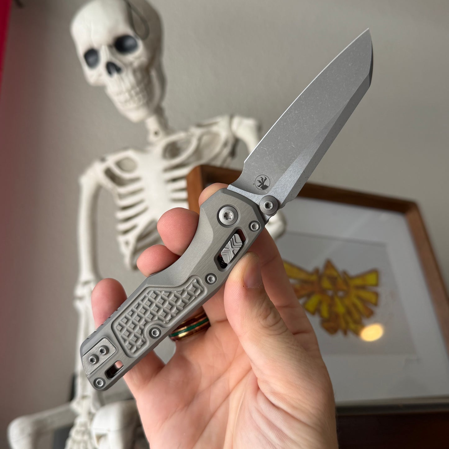 Microtech MSI Mini RAM-Lok 3.15" – Natural Clear Frag Aluminum, M390MK Apocalyptic – Made in USA (210M-10APFRNC)