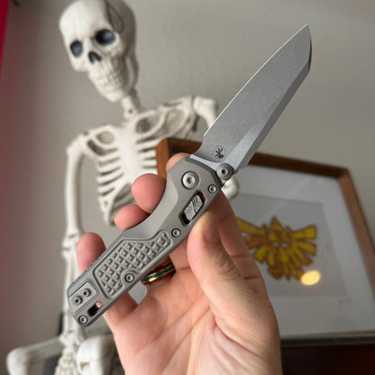 Microtech MSI Mini RAM-Lok 3.15" – Natural Clear Frag Aluminum, M390MK Apocalyptic – Made in USA (210M-10APFRNC)