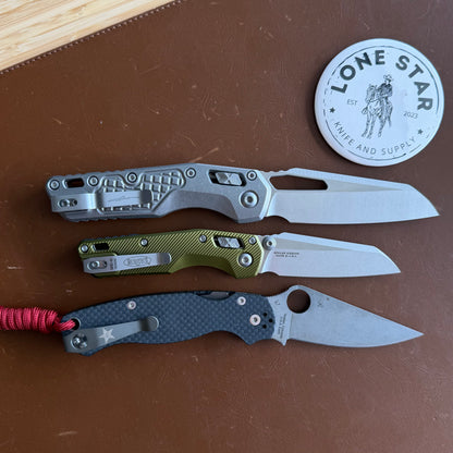 Microtech MSI Mini RAM-Lok 3.15" – OD Green Fluted Aluminum, M390MK Stonewash – Made in USA (210M-10FLOD)