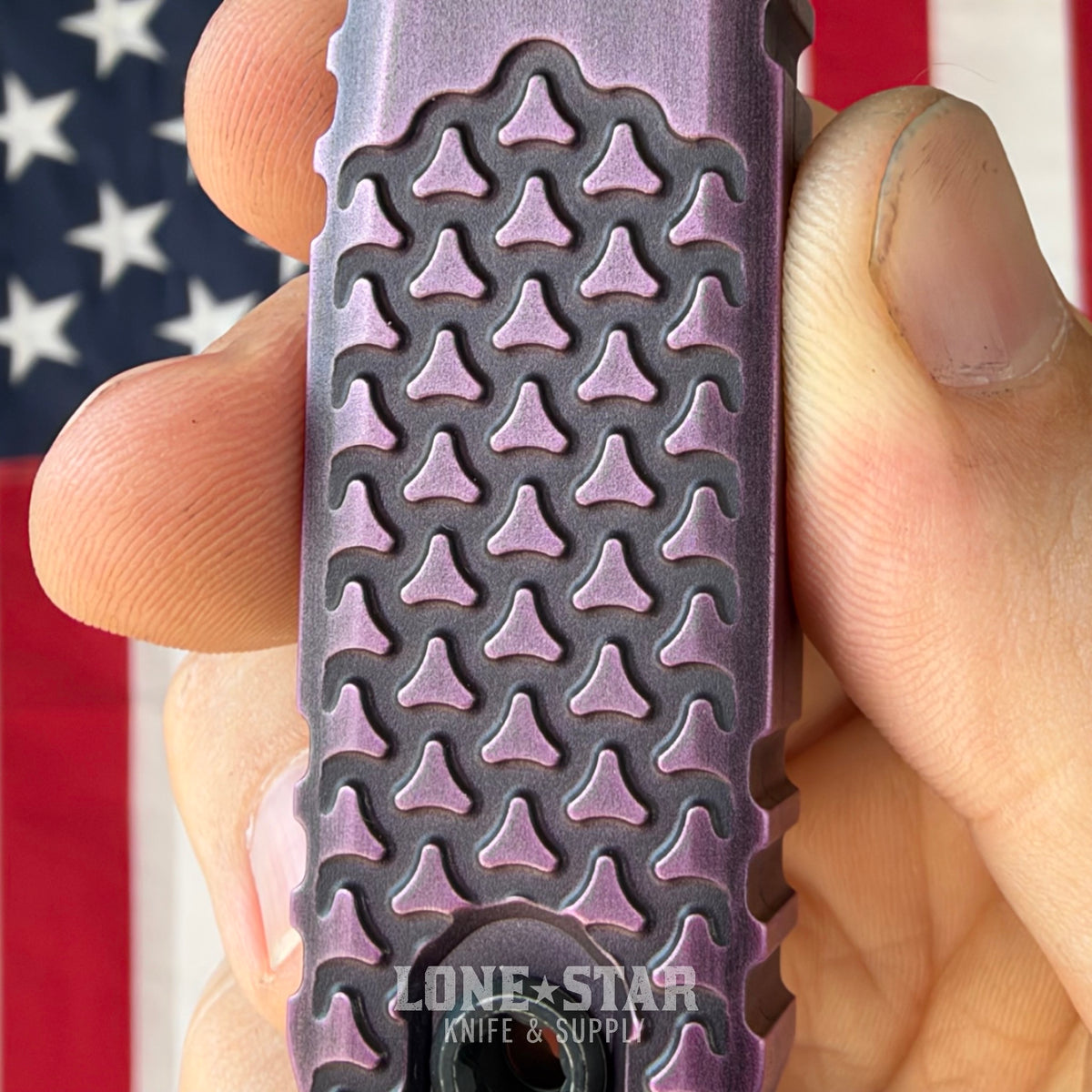Microtech Ultratech Gen IV D/E OTF, 3.55" M390MK Dagger, Purple Abrasion Half Tri-Grip Handle, Made in USA (11224HT-1PUAA)