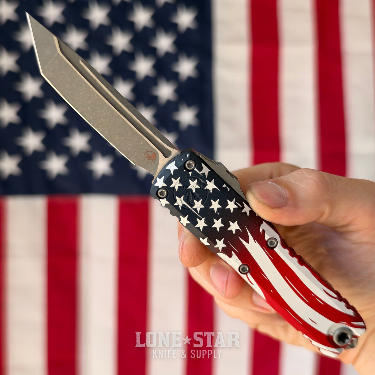 Microtech USA 250 UTX-85 Tanto Edge OTF - Apocalyptic M390MK - Made in USA (12334-10APS-4J250)