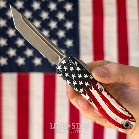 Microtech USA 250 UTX-85 Tanto Edge OTF - Apocalyptic M390MK - Made in USA (12334-10APS-4J250)