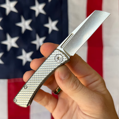 ABW Slip Joint 2.25" – Diamond Milled Titanium, MagnaCut Stonewash Wharncliffe – Made in USA