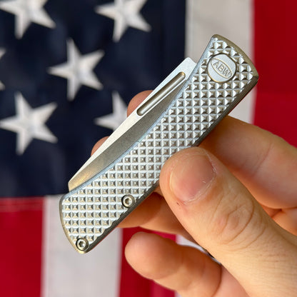 ABW Slip Joint 2.25" – Diamond Milled Titanium, MagnaCut Stonewash Wharncliffe – Made in USA