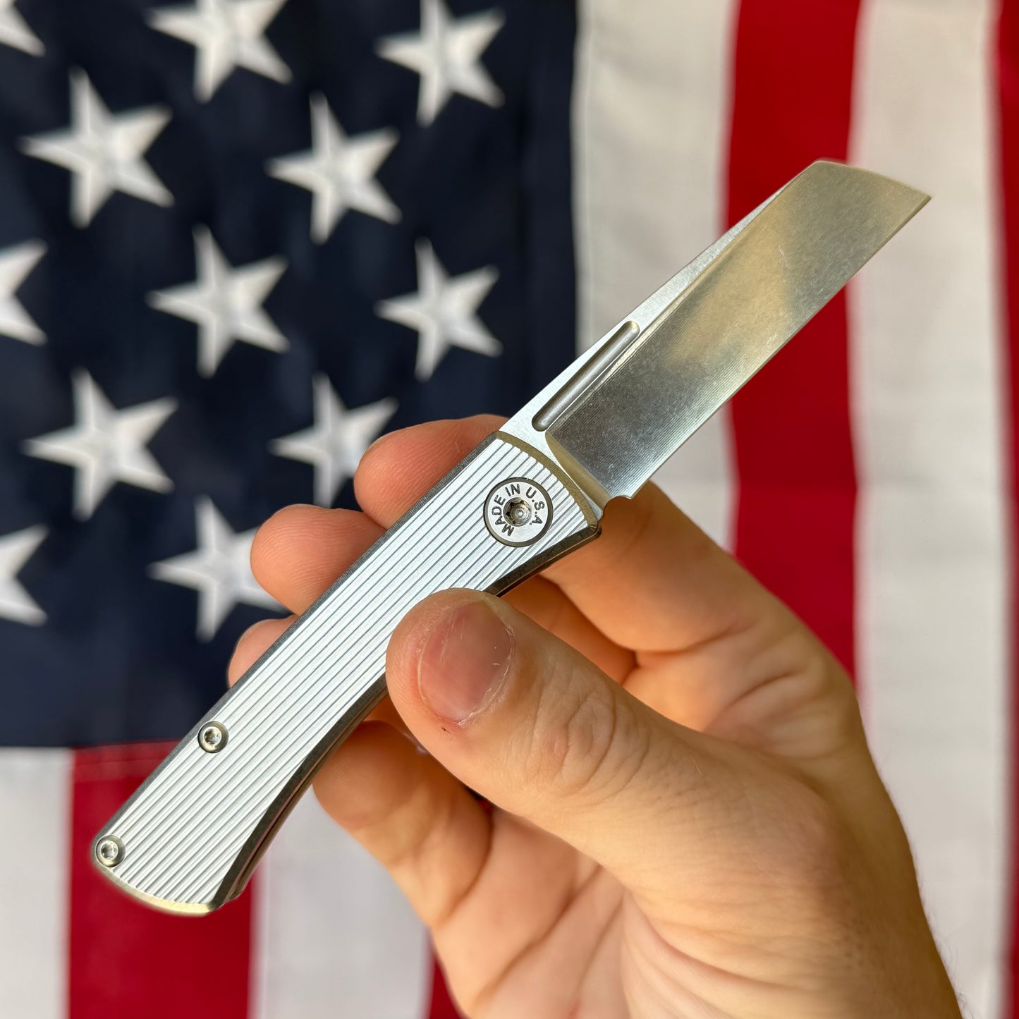 ABW Slip Joint 2.25" – Straight Milled Titanium, MagnaCut Stonewash Wharncliffe – Made in USA