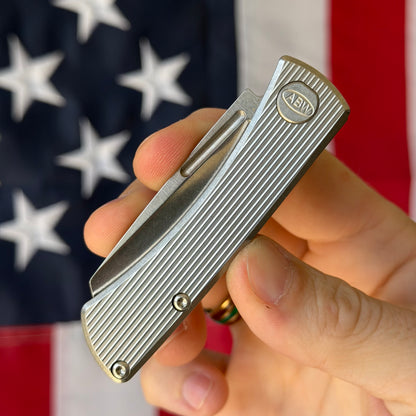 ABW Slip Joint 2.25" – Straight Milled Titanium, MagnaCut Stonewash Wharncliffe – Made in USA