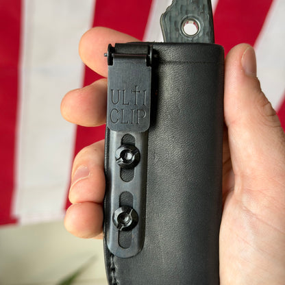 Heretic Kobold Bowie 2.56" Fixed Blade – DLC Black MagnaCut, Glow Carbon Fiber – Made in USA (H065-6A-GLOCF)