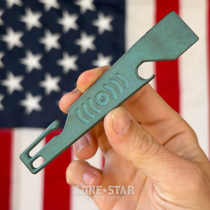 Stevens Tool Co. PR001 EDC Pry Bar, 5" Grade 5 Titanium, Matte Green and Bronze, Made in USA (STC-PR001-GREENBRONZE)