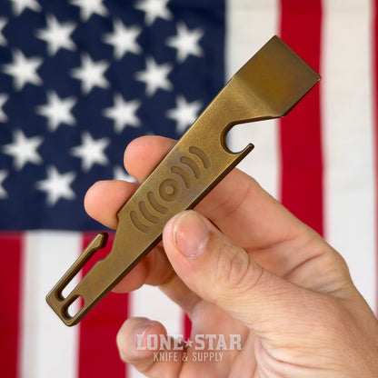 Stevens Tool Co. PR001 EDC Pry Bar, 5" Grade 5 Titanium, Ancient Gold, Made in USA (STC-PR001-ANCIENTGOLD)