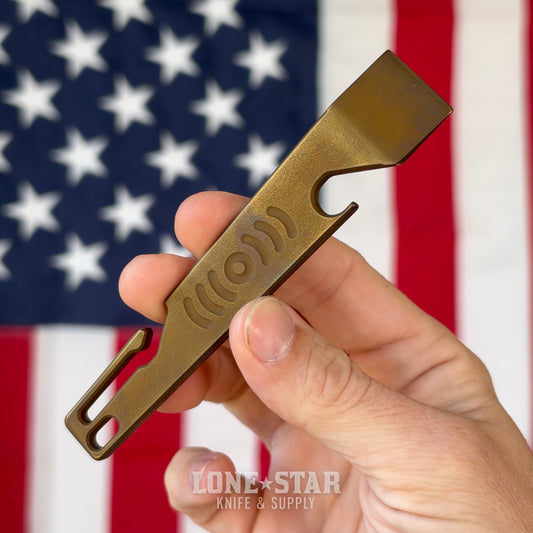 Stevens Tool Co. PR001 EDC Pry Bar, 5" Grade 5 Titanium, Ancient Gold, Made in USA (STC-PR001-ANCIENTGOLD)