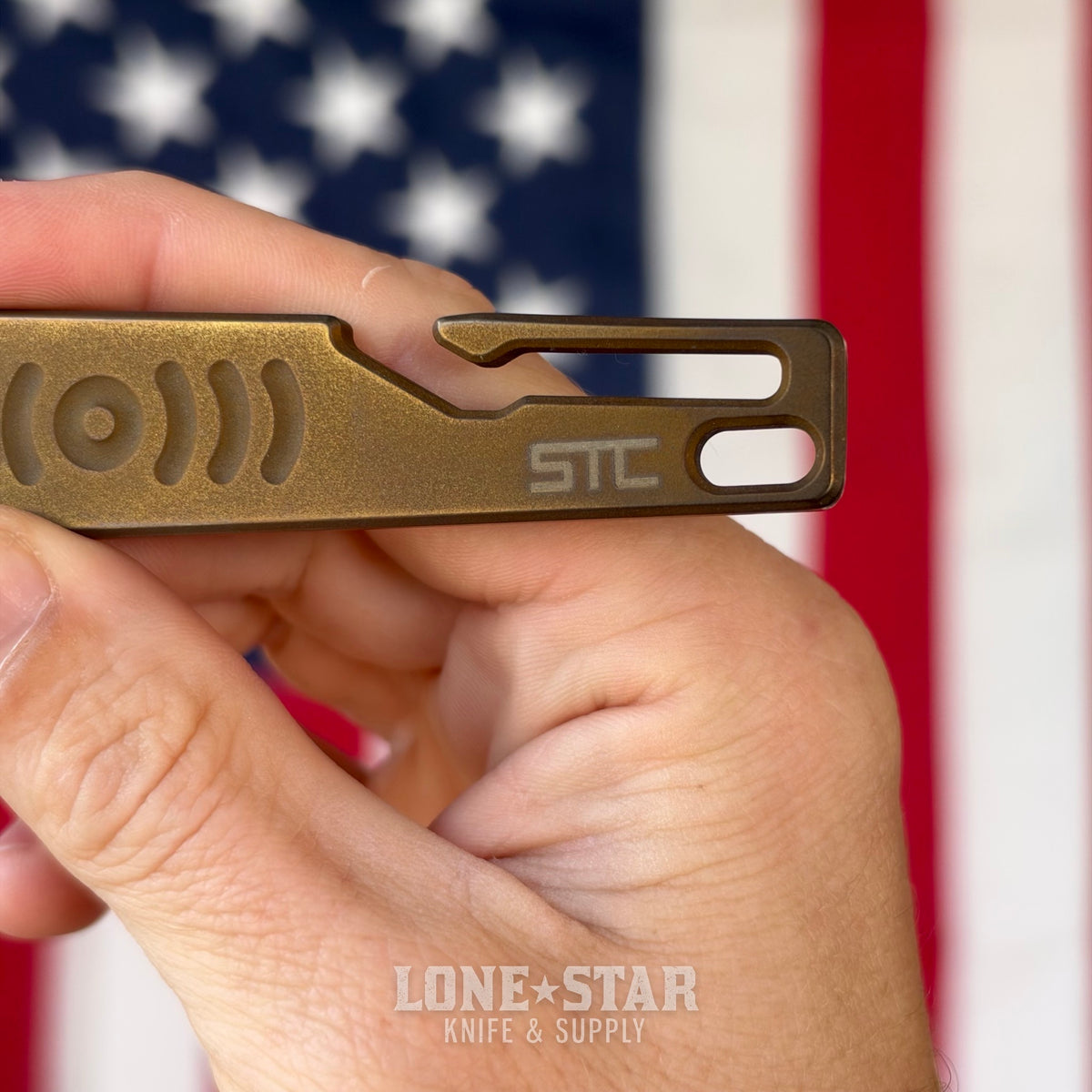 Stevens Tool Co. PR001 EDC Pry Bar, 5" Grade 5 Titanium, Ancient Gold, Made in USA (STC-PR001-ANCIENTGOLD)