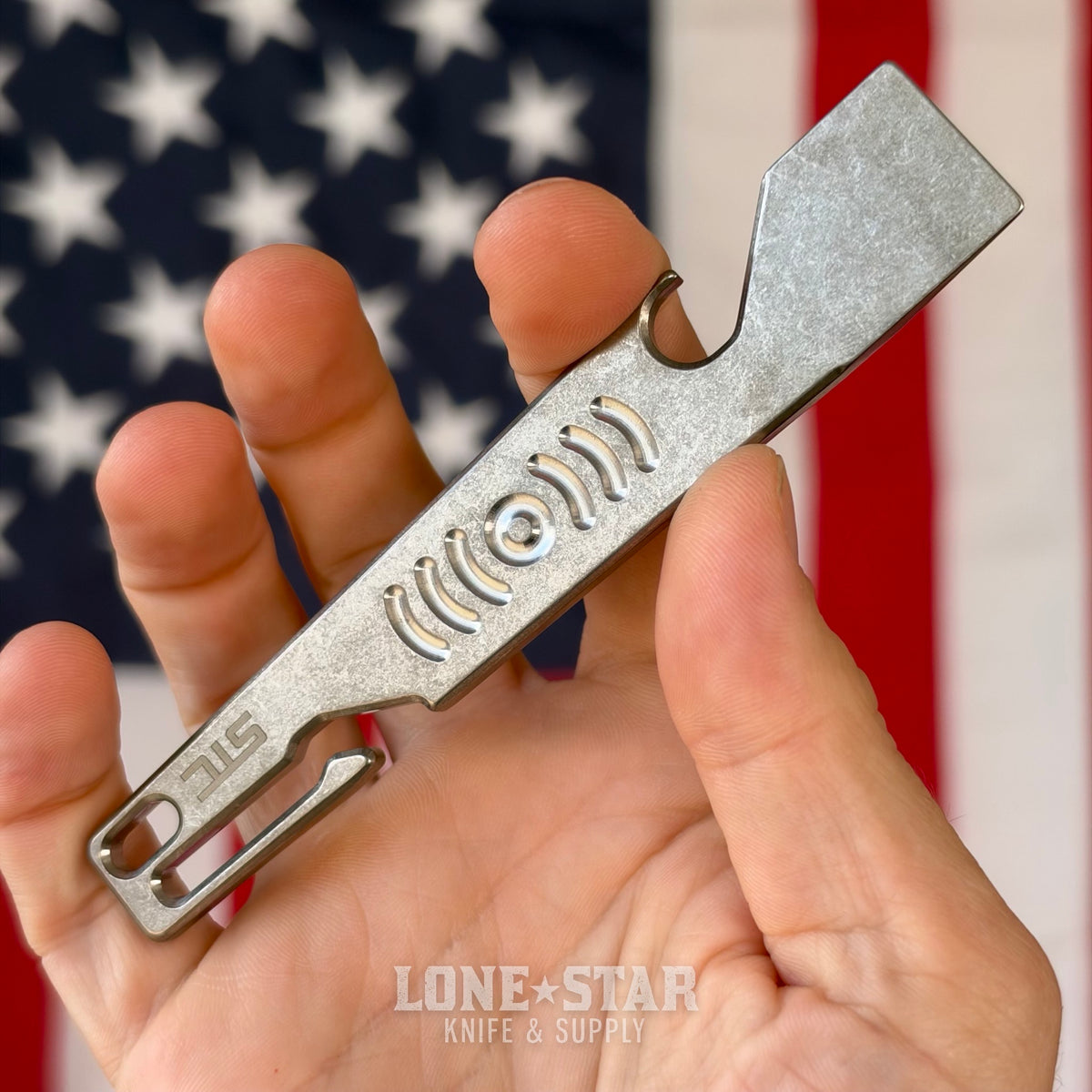 Stevens Tool Co. PR001 EDC Pry Bar, 5" Grade 5 Titanium, Bright Stonewashed, Made in USA (STC-PR001-BRIGHTSW)