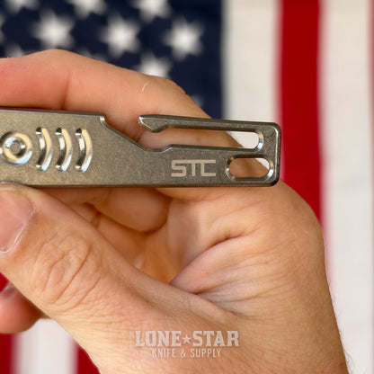 Stevens Tool Co. PR001 EDC Pry Bar, 5" Grade 5 Titanium, Bright Stonewashed, Made in USA (STC-PR001-BRIGHTSW)
