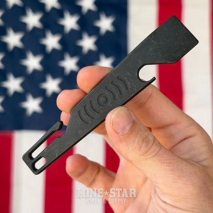 Stevens Tool Co. PR001 EDC Pry Bar, 5" Grade 5 Titanium, Blackwashed, Made in USA (STC-PR001-BLACKWASHED)
