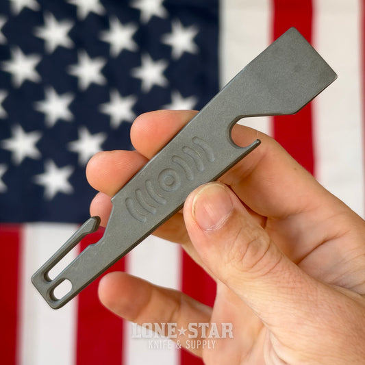 Stevens Tool Co. PR001 EDC Pry Bar, 5" Grade 5 Titanium, Heavy Grit Glass Blasted and Tumbled, Made in USA (STC-PR001-HEAVYGRIT)