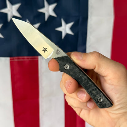 Lynch Blades Swift Six 2.5" Fixed Blade – Black Canvas Micarta, MagnaCut Stonewash, Dual Sheath – Made in USA