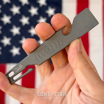 Stevens Tool Co. PR001 EDC Pry Bar, 5" Grade 5 Titanium, Heavy Grit Glass Blasted and Tumbled, Made in USA (STC-PR001-HEAVYGRIT)