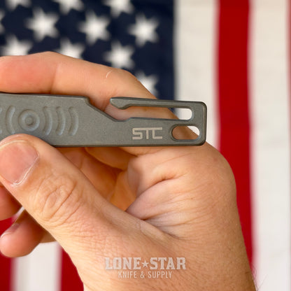 Stevens Tool Co. PR001 EDC Pry Bar, 5" Grade 5 Titanium, Heavy Grit Glass Blasted and Tumbled, Made in USA (STC-PR001-HEAVYGRIT)