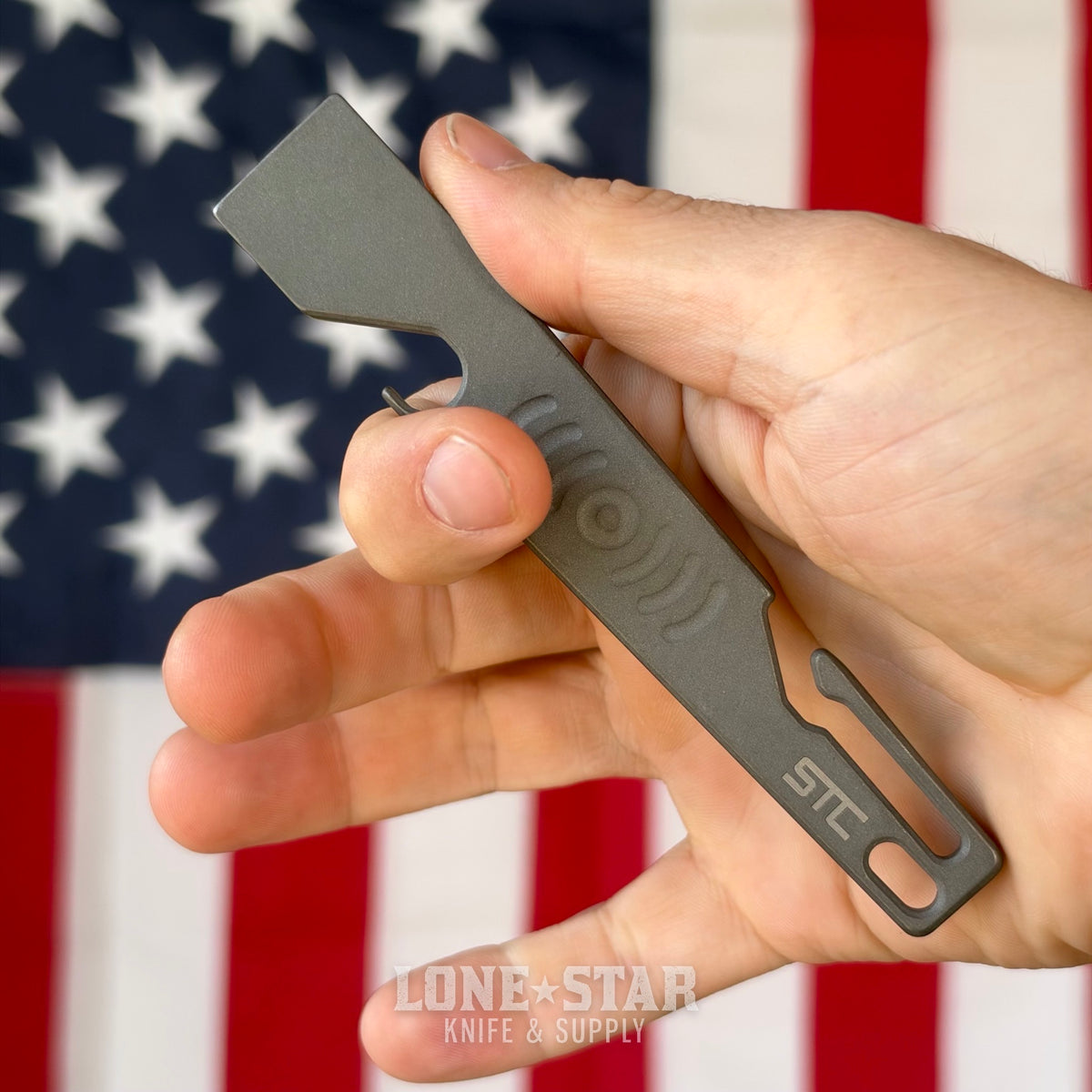 Stevens Tool Co. PR001 EDC Pry Bar, 5" Grade 5 Titanium, Heavy Grit Glass Blasted and Tumbled, Made in USA (STC-PR001-HEAVYGRIT)