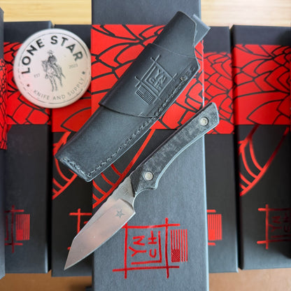 Lynch Blades Swift Six 2.5" Fixed Blade – Black Canvas Micarta, MagnaCut Stonewash, Dual Sheath – Made in USA