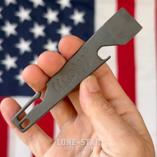 Stevens Tool Co. PR001 EDC Pry Bar, 5" Grade 5 Titanium, Aluminum Oxide Blasted and Tumbled, Made in USA (STC-PR001-AO)