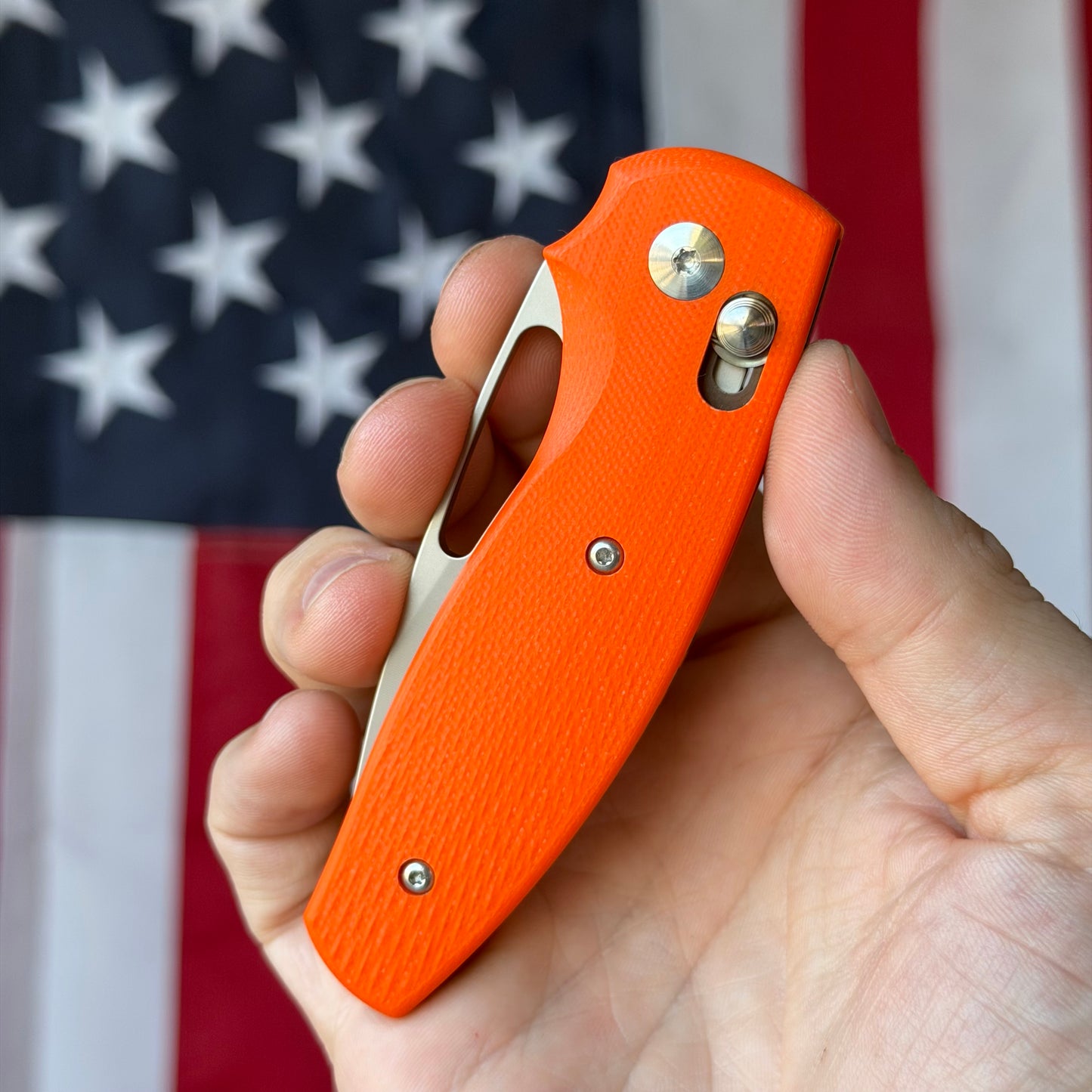 TRM BULLDOG Rev B 2.95" River-LOK – Hunter Orange G10 3D Lizard Skin, MagnaCut – Made in USA