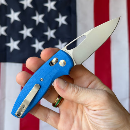 TRM BULLDOG Rev B 2.95" River-LOK – Royal Blue G10 3D Lizard Skin, MagnaCut – Made in USA