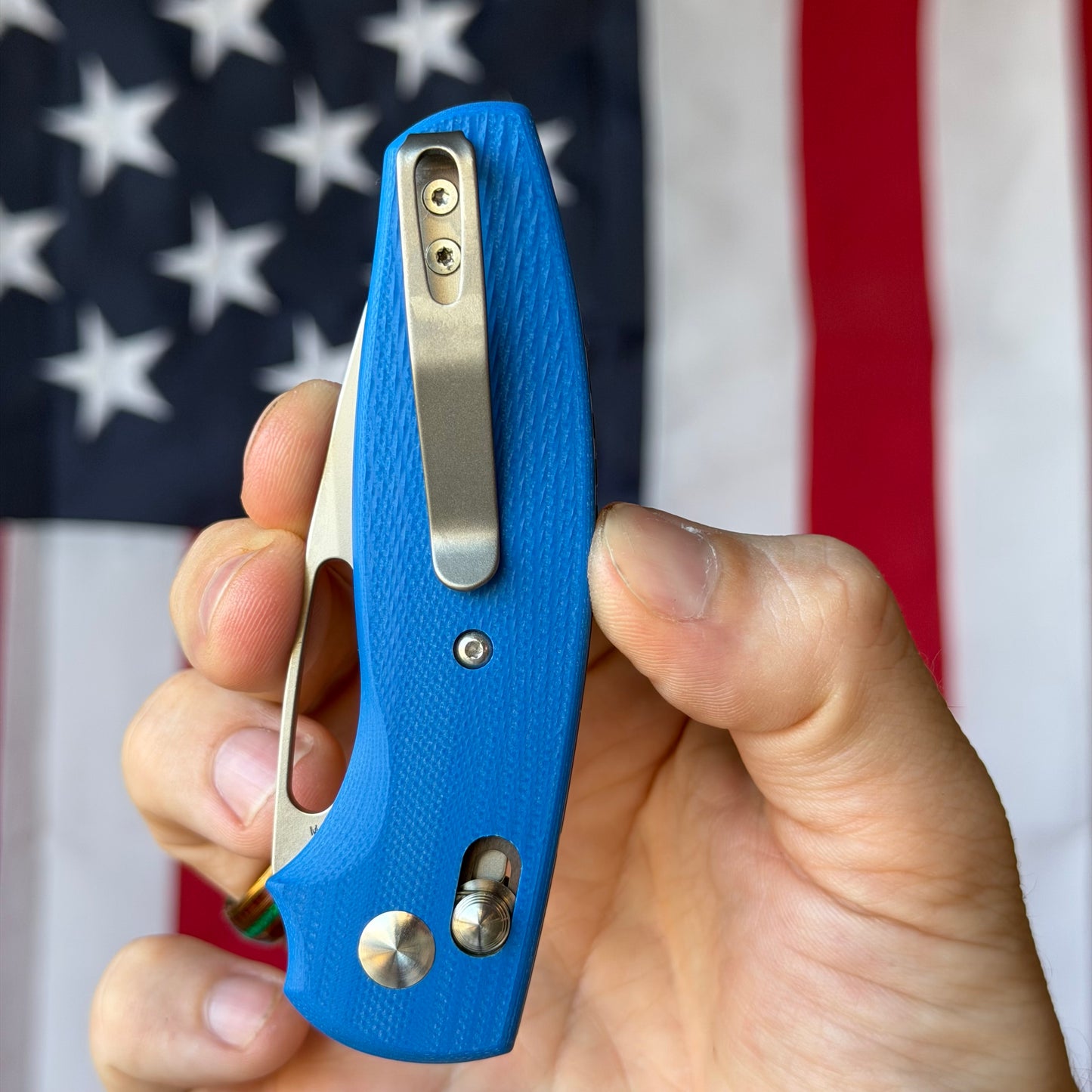 TRM BULLDOG Rev B 2.95" River-LOK – Royal Blue G10 3D Lizard Skin, MagnaCut – Made in USA