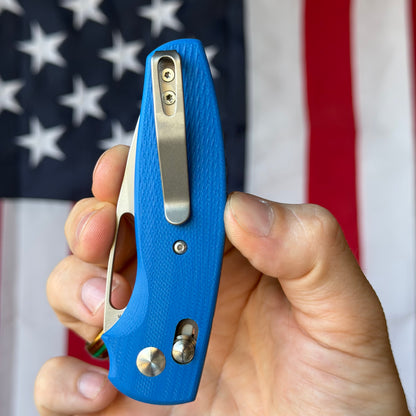 TRM BULLDOG Rev B 2.95" River-LOK – Royal Blue G10 3D Lizard Skin, MagnaCut – Made in USA
