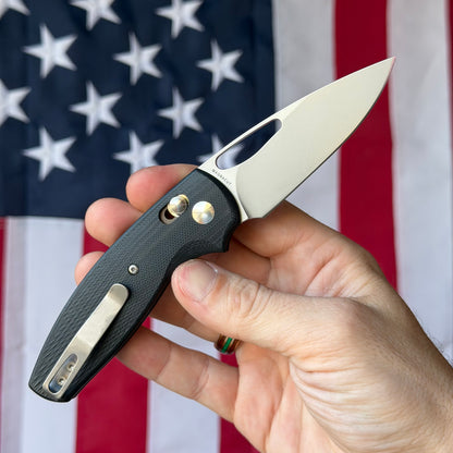 TRM BULLDOG Rev B 2.95" River-LOK – Jet Black G10 3D Lizard Skin, MagnaCut – Made in USA