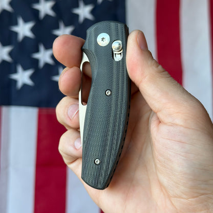 TRM BULLDOG Rev B 2.95" River-LOK – OD Green & Black G10 3D Lizard Skin, MagnaCut – Made in USA