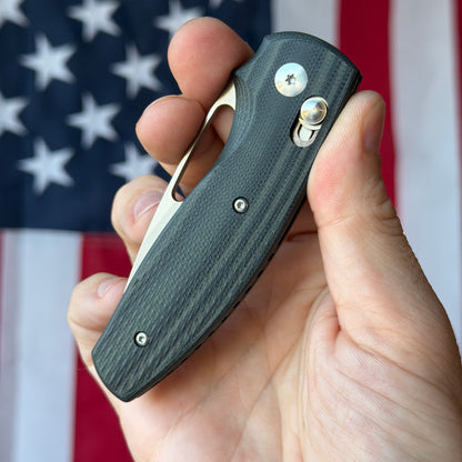 TRM BULLDOG Rev B 2.95" River-LOK – OD Green & Black G10 3D Lizard Skin, MagnaCut – Made in USA
