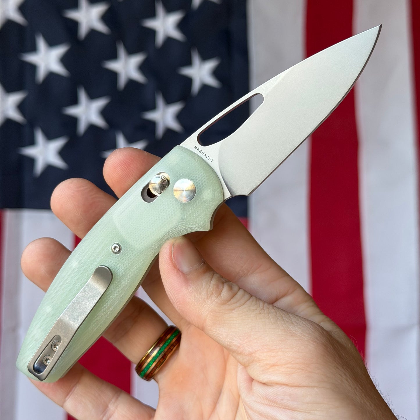 TRM BULLDOG Rev B 2.95" River-LOK – Jade G10 3D Lizard Skin, MagnaCut – Made in USA