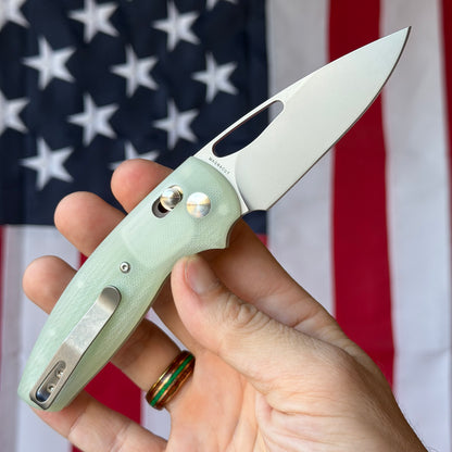 TRM BULLDOG Rev B 2.95" River-LOK – Jade G10 3D Lizard Skin, MagnaCut – Made in USA